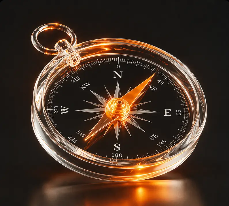 Financial compass representing guidance and strategic investment decisions