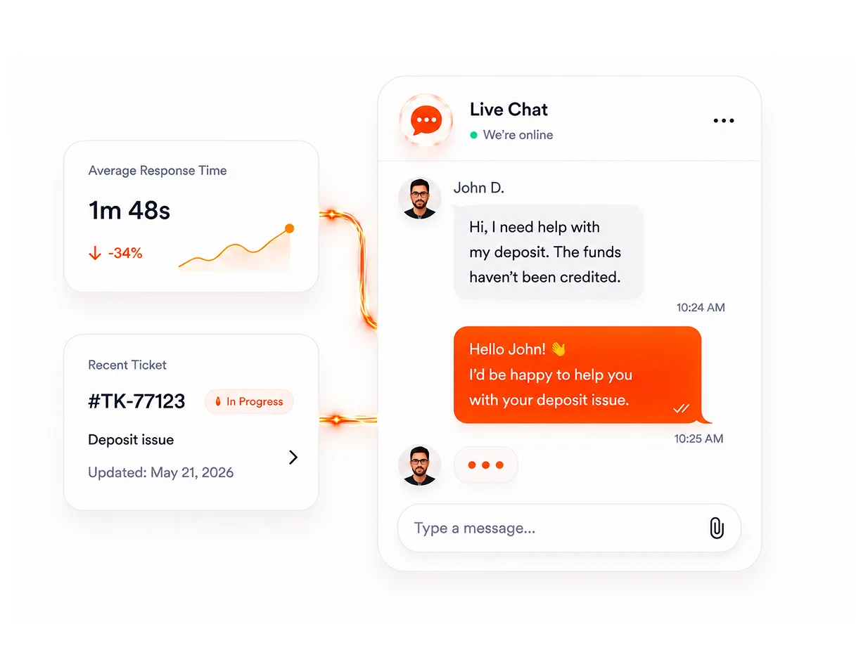 Contact support through live chat, email, or phone
