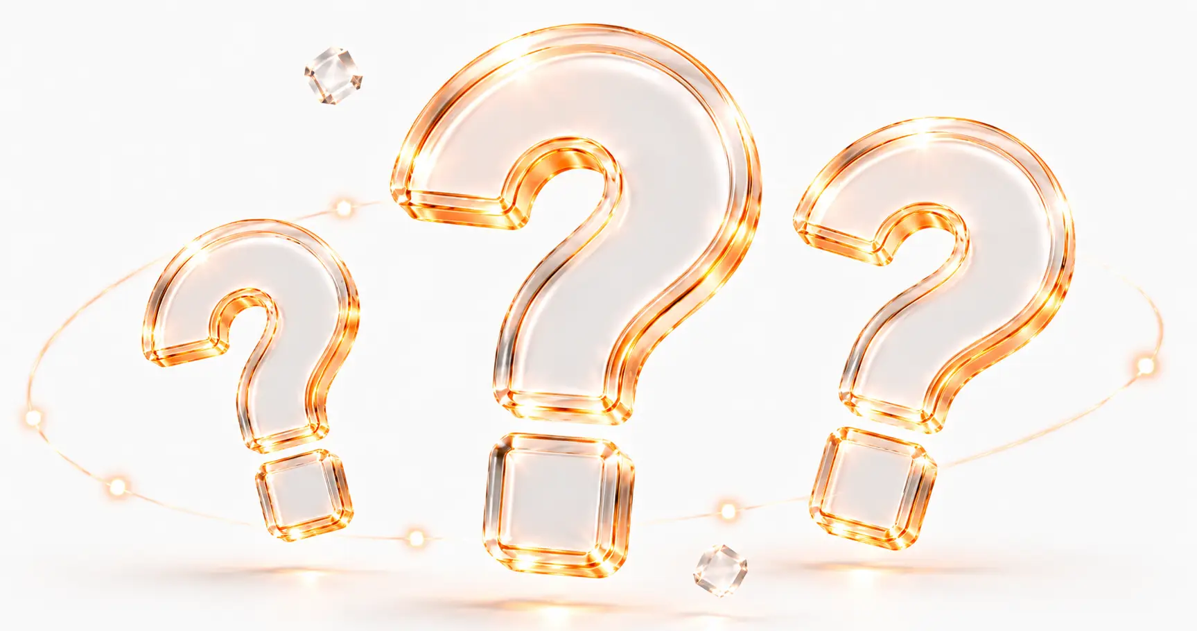 Question mark illustration for trading support and FAQs