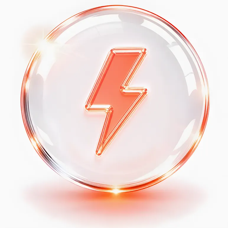 Lightning bolt icon representing fast trade execution