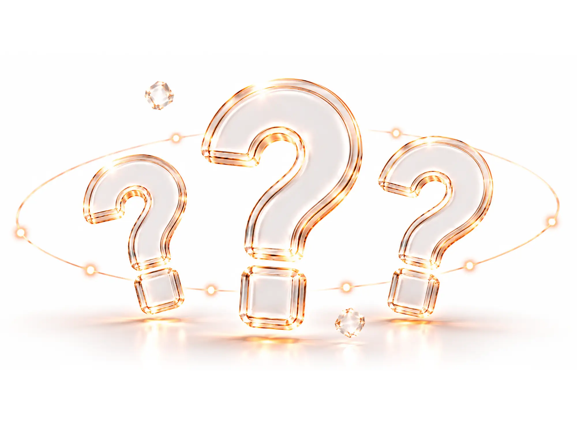 Question mark illustration for trading support and FAQs